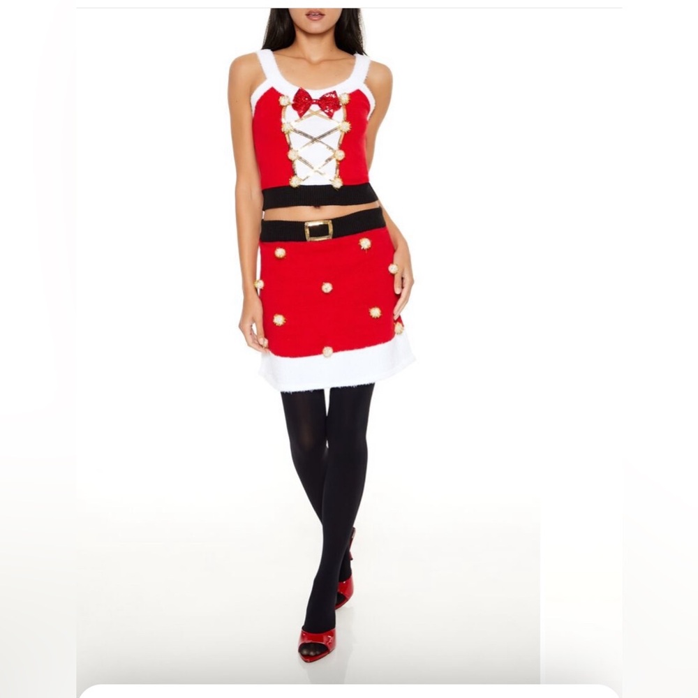 Sequin Santa Crop Top
Skirt Set